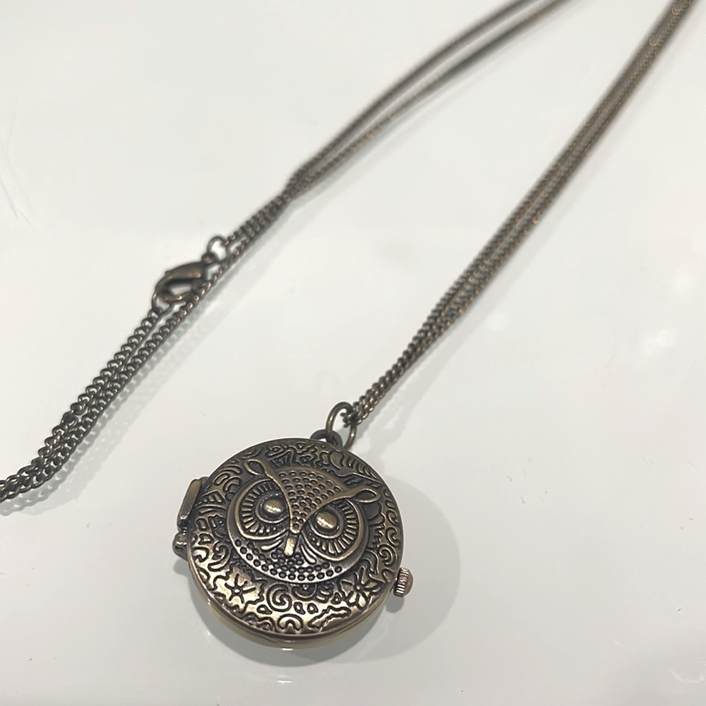 Owl Clock Necklace